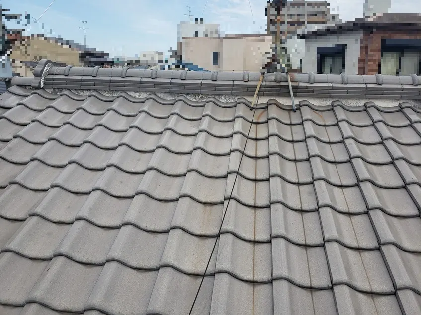 大阪市淀川区 K様邸の瓦屋根 漆喰工事・施工写真