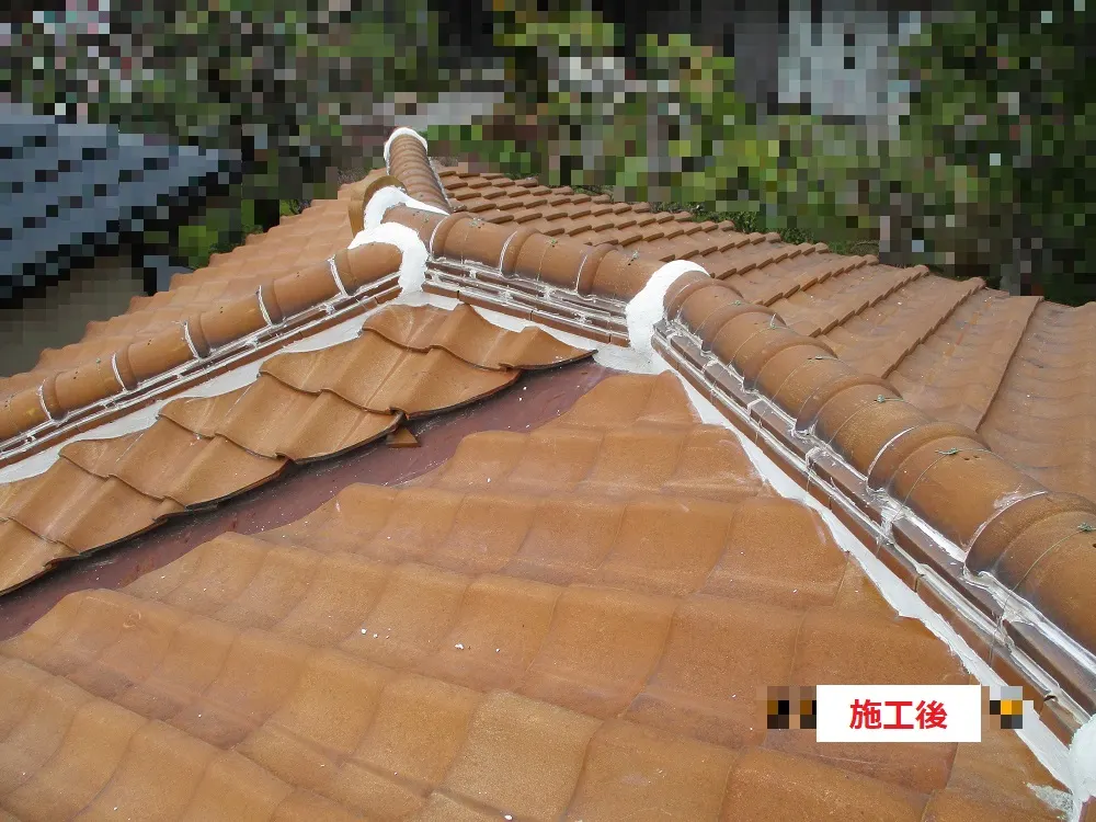 箕面市 Ｍ様邸の瓦屋根 漆喰工事・施工後の写真2