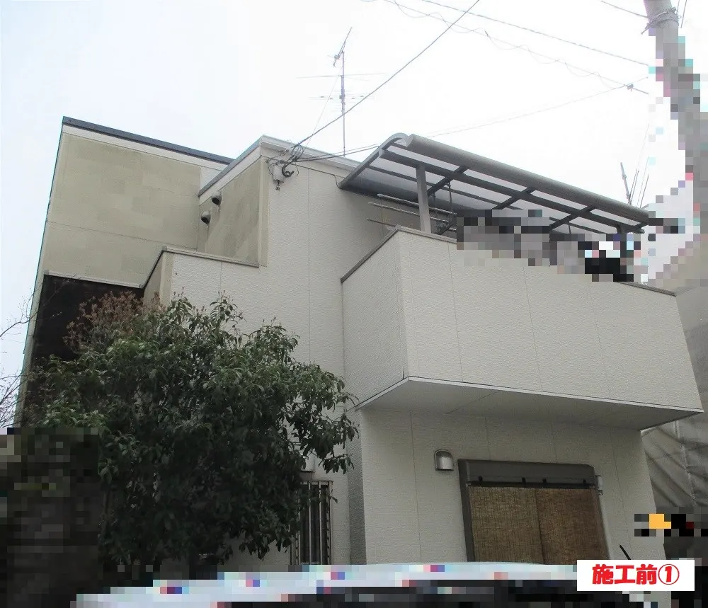 大阪市淀川区 H様邸の外壁塗装工事(施工前)