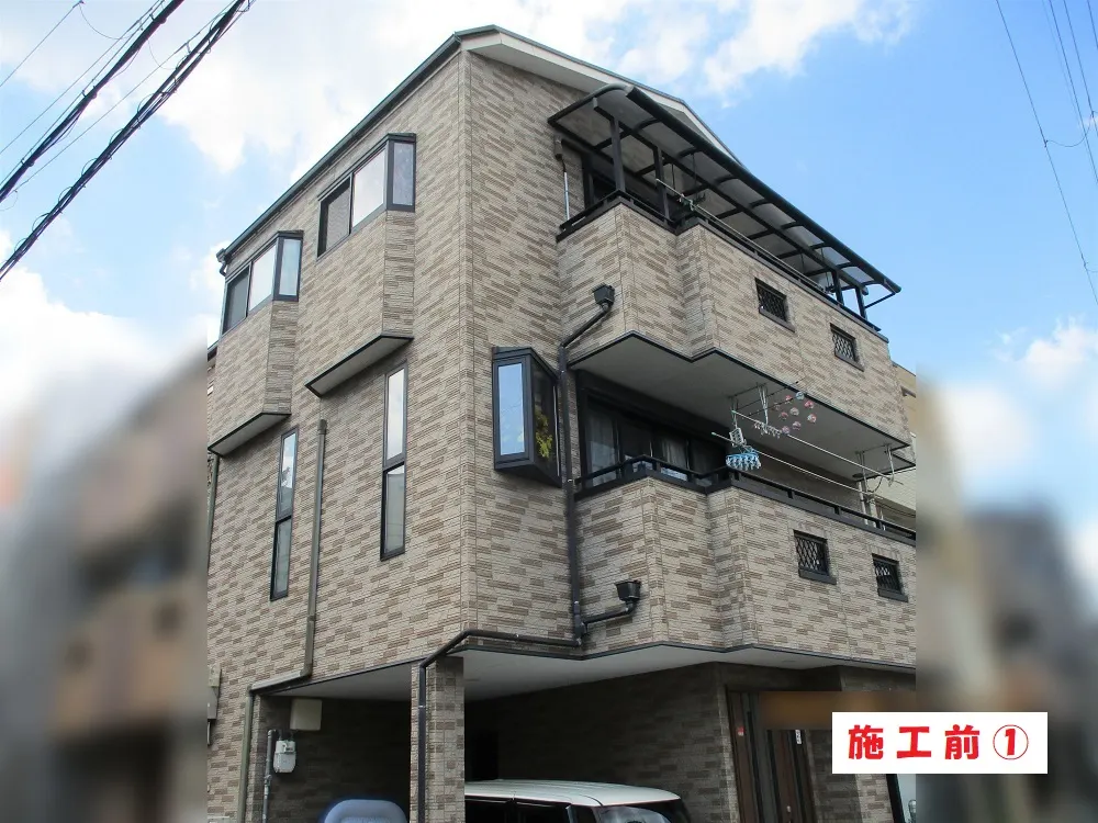 大阪市淀川区 T様邸の外壁塗装工事(施工前)