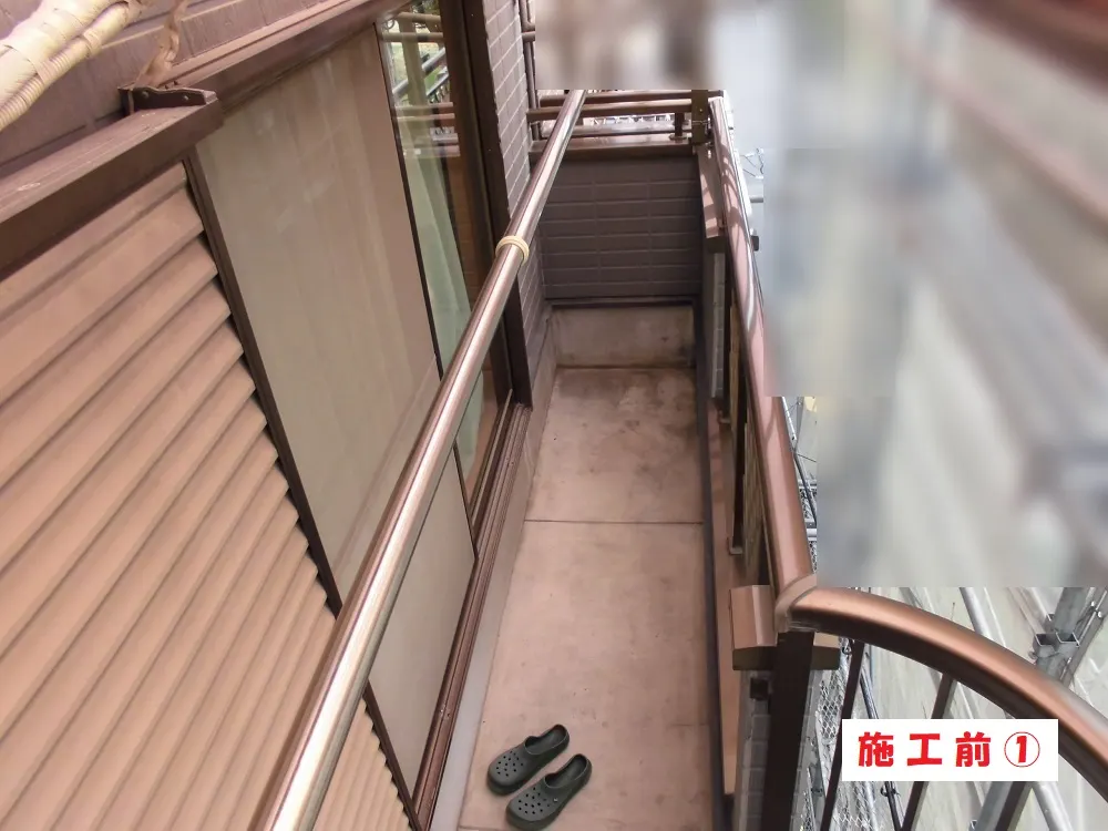 大阪市西淀川区 Ｏ様邸のベランダ防水工事（施工前）