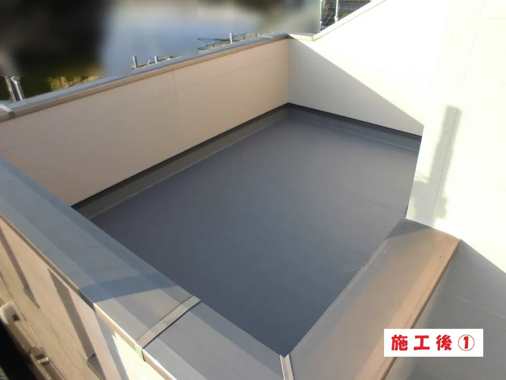 堺市 Ｅ様邸のベランダ・バルコニー防水工事・施工後の写真