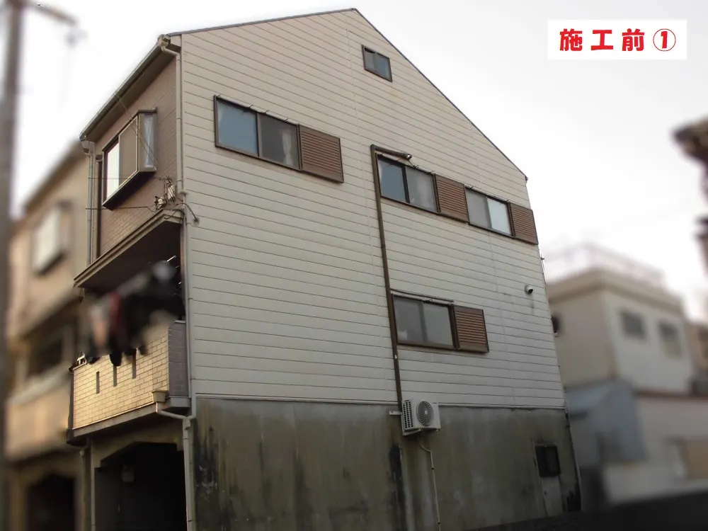 外壁塗装工事-大阪市淀川区 A様邸①:施工事例251(施工前)