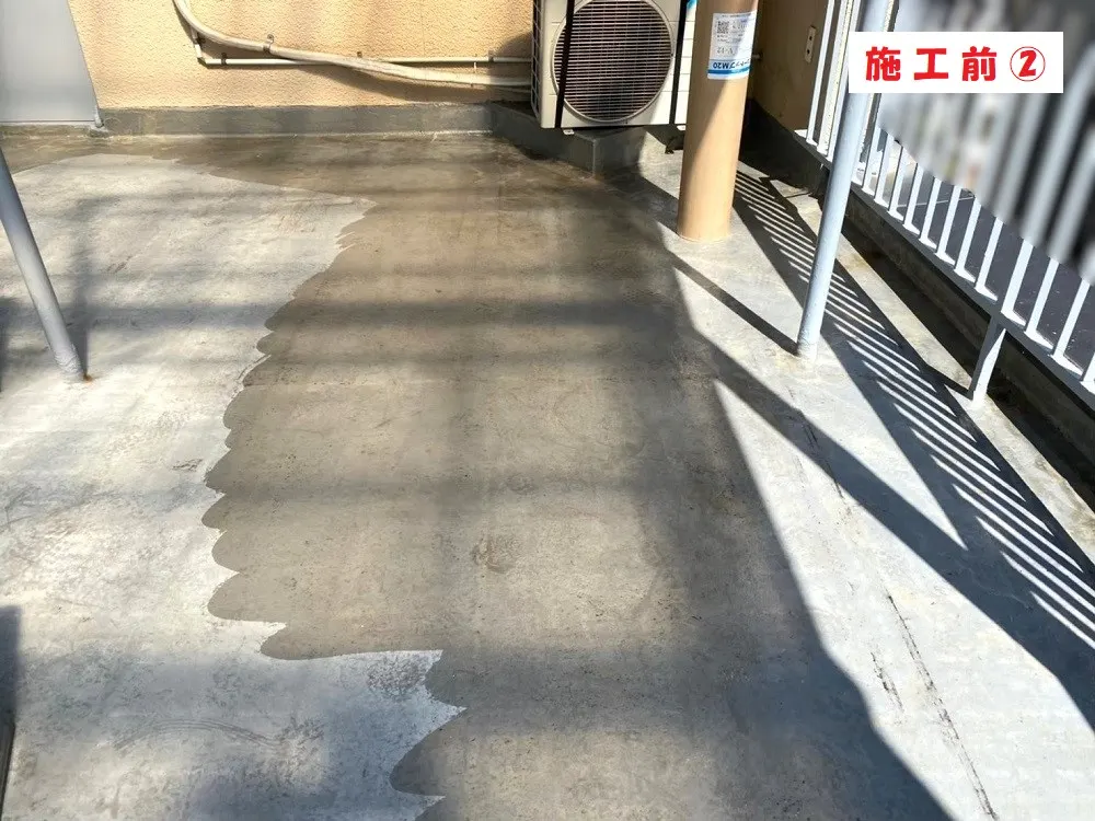 大阪市阿倍野区 集合住宅の屋上シート防水工事・施工前の写真2
